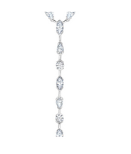 Load image into Gallery viewer, Crislu Lavish Y-Shaped CZ Necklace Finished in Pure Platinum
